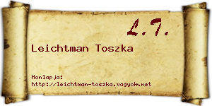 Leichtman Toszka névjegykártya